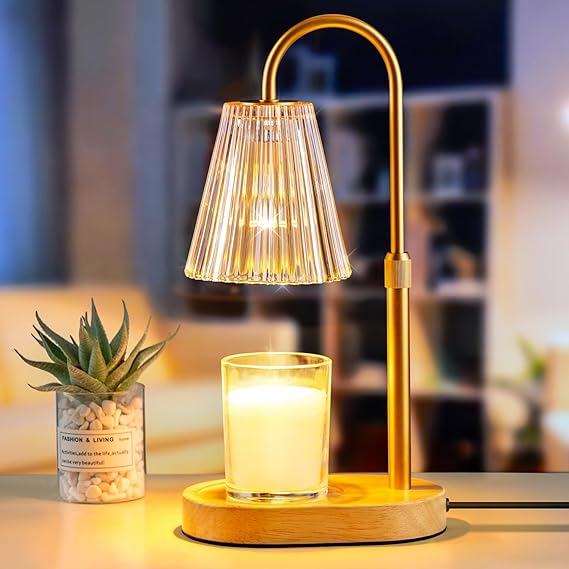Photo 1 of Candle Warmer Lamp with Timer: Electric Candles Wax Warmers Glass Lamps for Jar Candles Burner Adjustable Height and Dimmable Light Modern No Flame Scented Candle Warming Lantern