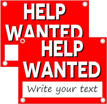 Photo 1 of 2 PC Help Wanted Sign - 12x16 Coroplast Hiring Signs for Business - Help Wanted Signs for Business - Now Hiring Signs - Business Sign Now Hiring Sign