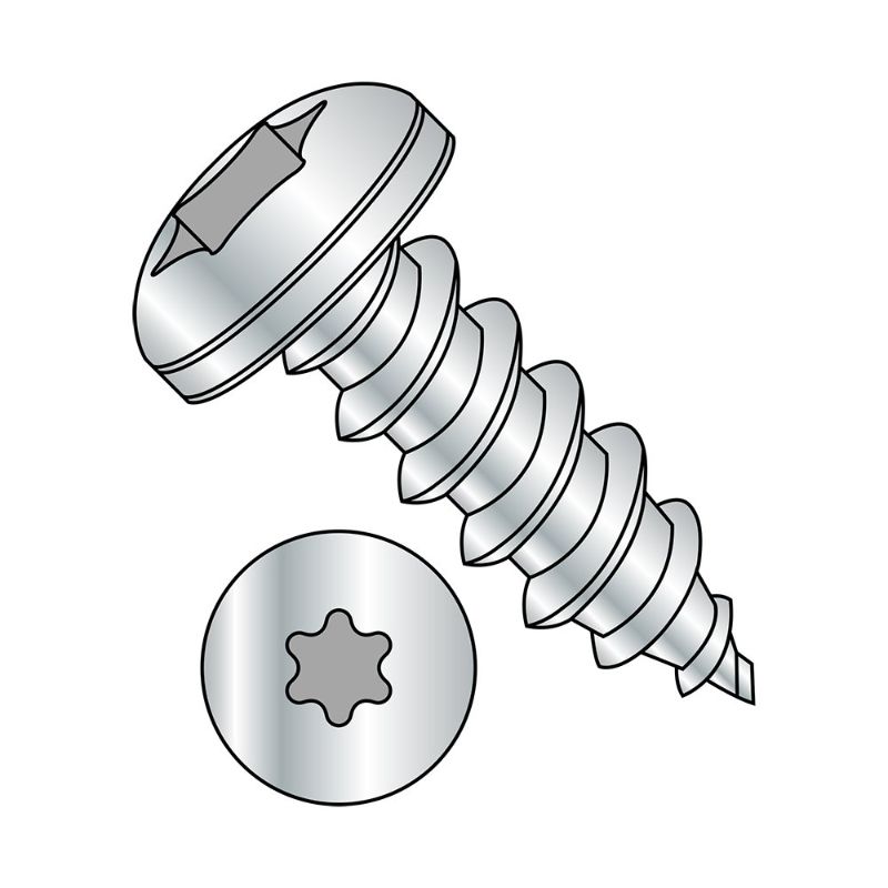Photo 1 of Small Parts 1212ABTP Steel Sheet Metal Screw, Zinc Plated, Pan Head, Star Drive, Type AB, #12-14 Thread Size, 3/4" Length (Pack of 50)