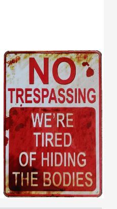 Photo 1 of SUMIK Warning Property Patrolled No Trespassing, Metal Tin Sign, Vintage Art Poster Plaque Home Wall Decor