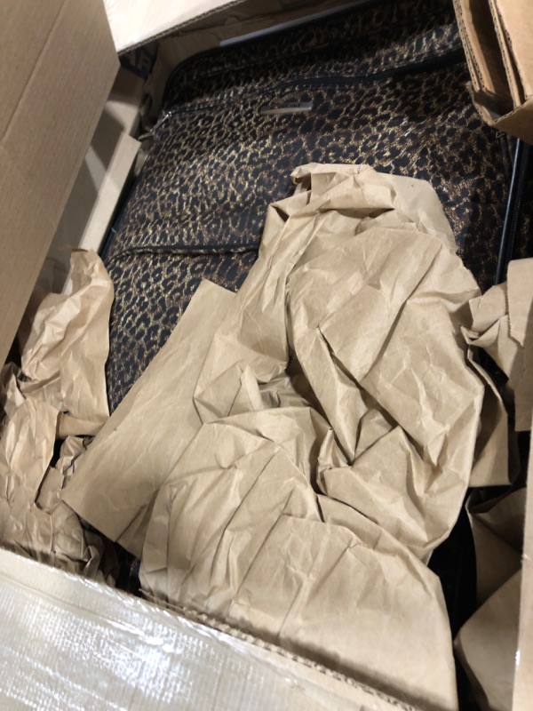 Photo 2 of Rockland Vara Softside 3-Piece Upright Luggage Set, Leopard, (20/22/28) 3-Piece Set (20/22/28) Leopard