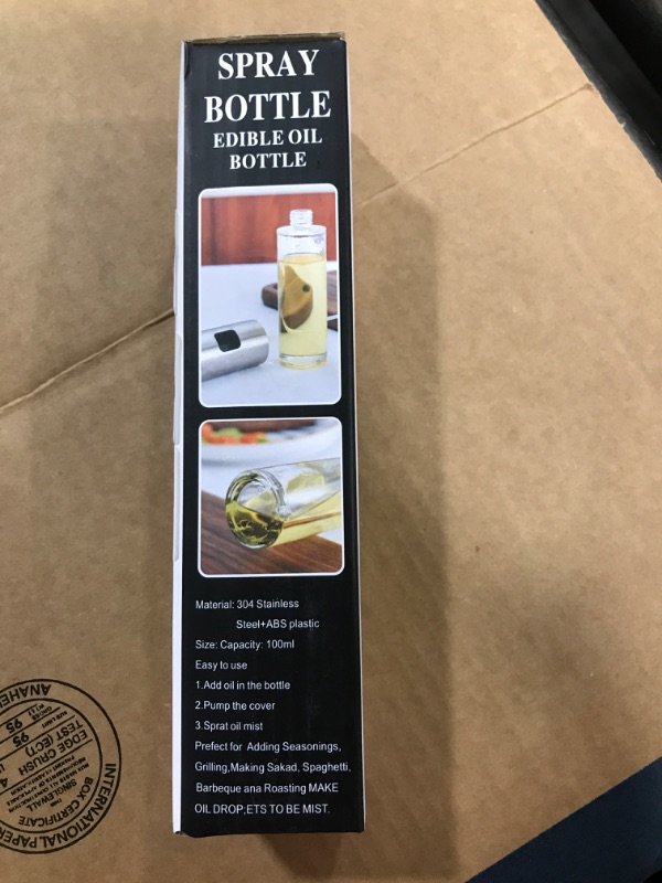 Photo 2 of SENKA 304 stainless steel oil distribution bottle100ml Olive Oil Sprayer Mist Nozzle for Air Fryer, Salad, BBQ, Roasting, Transparent Bottle