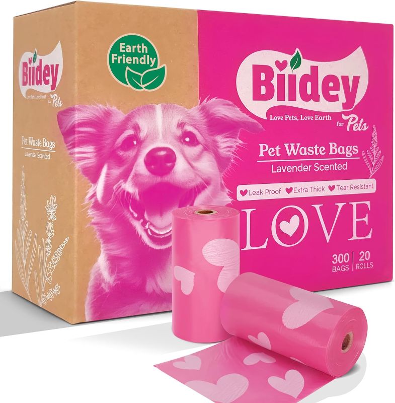 Photo 1 of Dog Poop Bags Rolls Biodegradable for Pet Waste | Pink Trash Bags 300 Ct Bulk 