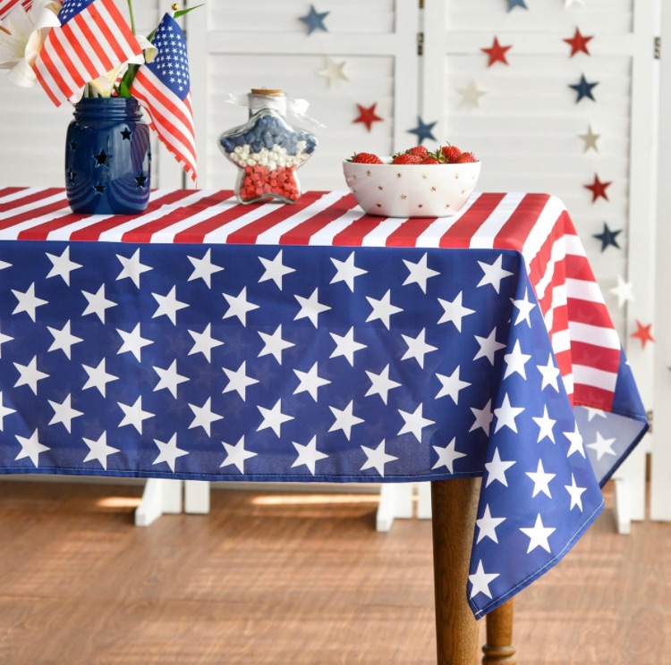Photo 1 of Horaldaily 4th of July Tablecloth 60x120 Inch Rectangular, Patriotic Independence Day 