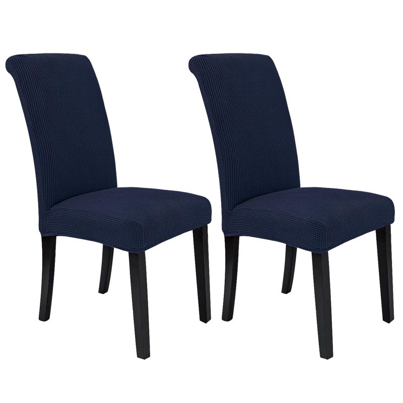 Photo 1 of Dining Room Chair Covers Set of 2, Jacquard Dining Chair Cover (Navy, 2 Pcs)