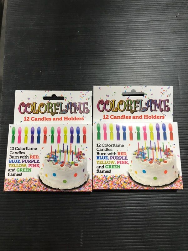 Photo 2 of (2 pack) Colorflame Birthday Candles with Colored Flames