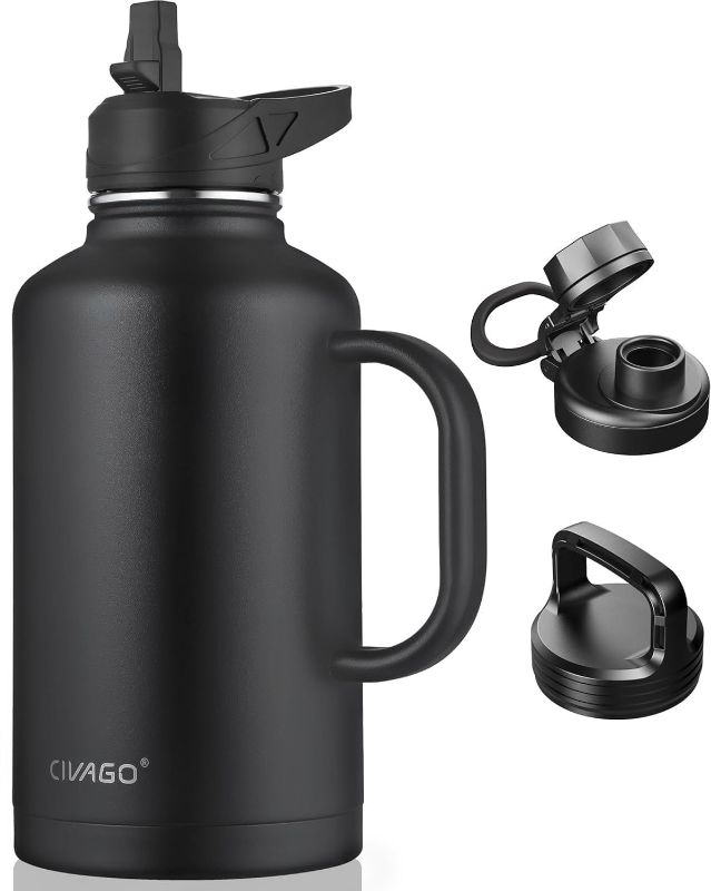 Photo 1 of CIVAGO 64 oz Insulated Water Bottle Jug with Straw and Handle