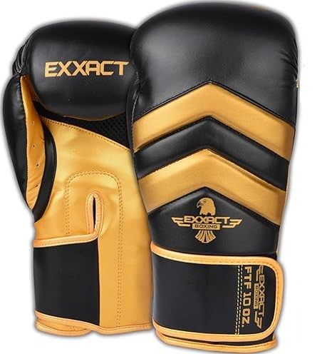 Photo 1 of Exxact Sports Clash Boxing Gloves for Men, Black (14 oz)
