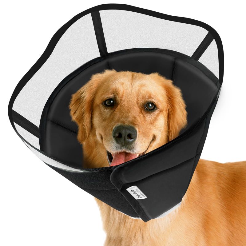 Photo 1 of Cryptdogle Soft Dog Cone for Dogs After Surgery (L, Black)