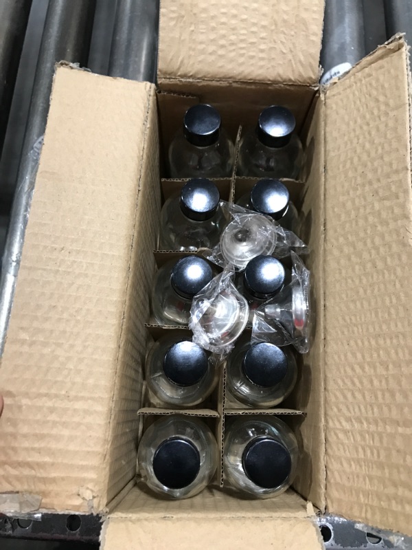 Photo 2 of 10 Pack, 4 oz Small Clear Glass Bottles with Lids