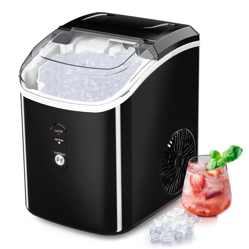 Photo 1 of Nugget Ice Maker Countertop, Portable Crushed Sonic Ice Machine, Self Cleaning Ice Makers with One-Click Operation, Soft Chewable Ice in 7 Mins, 34Lbs/24H with Ice Scoop for Home Bar Camping RV https://a.co/d/079fztxT