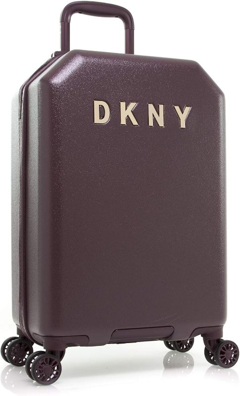 Photo 1 of DKNY Luggage Upright with 8 Spinner Wheels, ABS+PC Case, Weekend Bag, Burgundy, 21" Carry On
