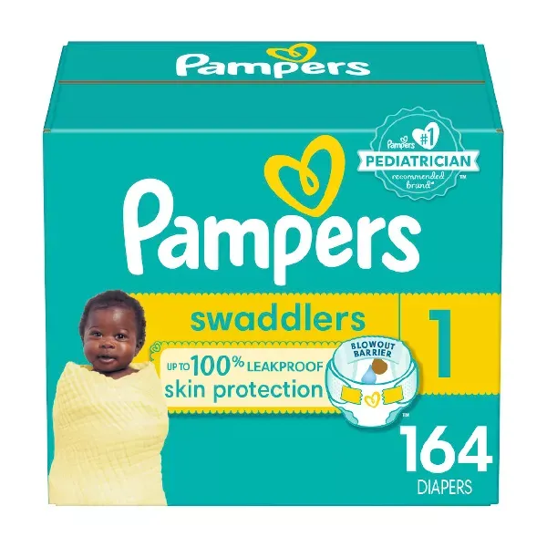 Photo 1 of Pampers Swaddlers Active Baby Diapers - size 1 --- 164 ct.