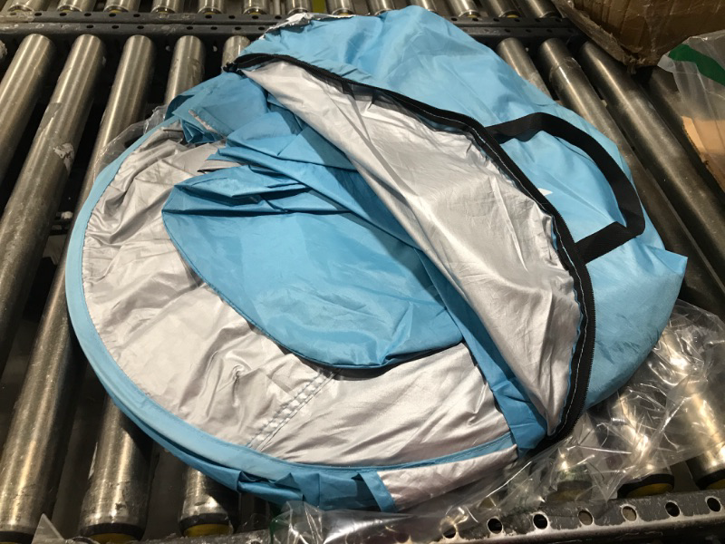 Photo 1 of Beach Tent, Large Automatic Instant Pop Up Beach Shade, UPF 50+ Portable Sun Shelter Anti UV Beach Umbrella Baby Tent with Carrying Bag Fit for 2 Person Blue