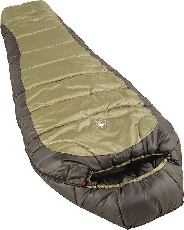 Photo 1 of Coleman 0°F Mummy Sleeping Bag for Big and Tall Adults | North Rim Cold-Weather Sleeping Bag Olive Sleeping Bag 