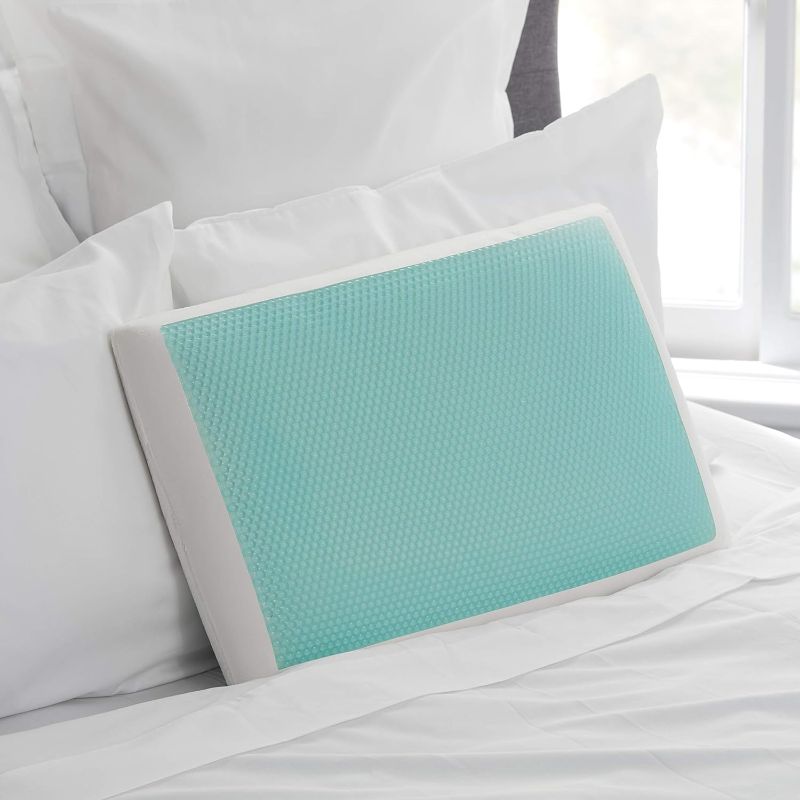 Photo 1 of Sealy Essentials Memory Foam Gel Cooling Pillows, Standard/Queen, 1 Count (Pack of 1),White
