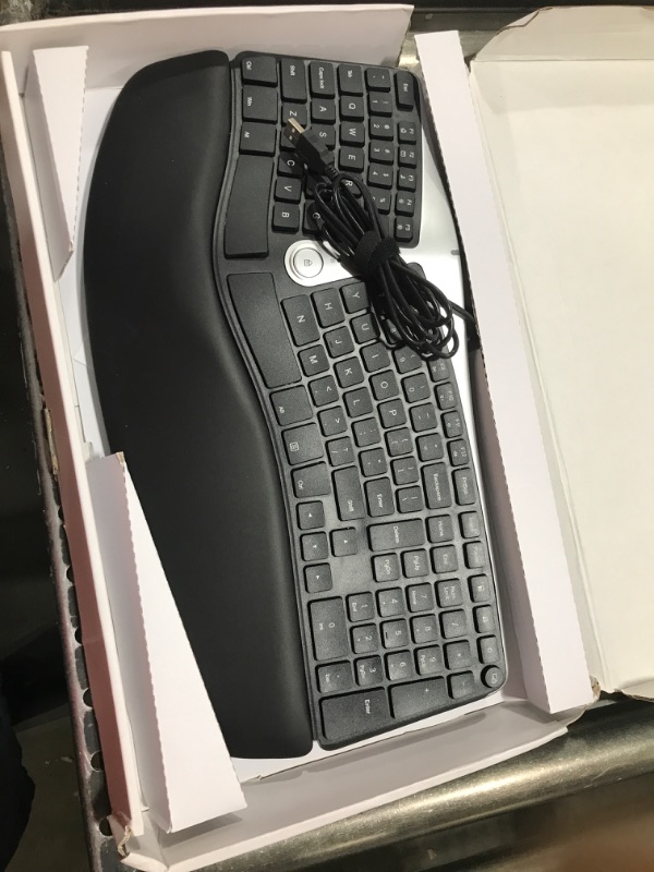 Photo 2 of Nulea Ergonomic Keyboard, Wired Split Keyboard with Pillowed Wrist and Palm Support, Featuring Dual USB Ports, Natural Typing Keyboard for Carpal Tunnel, Compatible with Windows/Mac