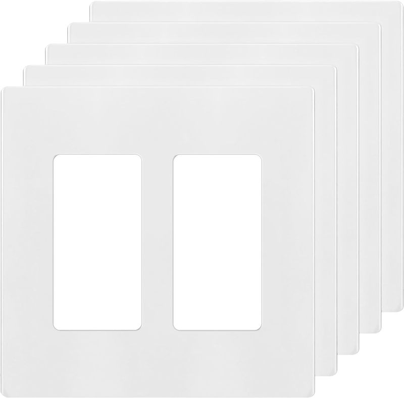 Photo 1 of ENERLITES Screwless Decorator Wall Plates Child Safe Outlet Covers, Size 2-Gang 4.68" H x 4.73” L
