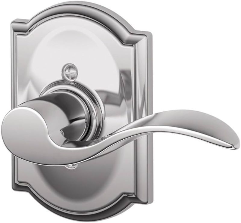 Photo 1 of SCHLAGE SCHLAGE Lever with Camelot Trim Non-Turning Lock in Silver - Right Handed