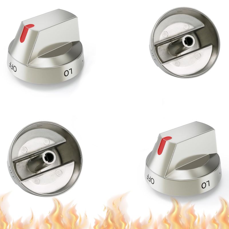 Photo 1 of DG64-00473A Stove Knob for Samsung-Stainless Steel Gas Range Knob, 4 Pc