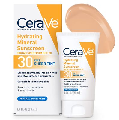 Photo 1 of Cerave Hydrating Mineral Sunscreen SPF30 w Sheer Tint 