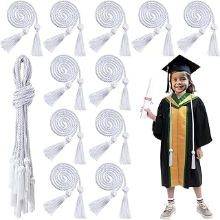 Photo 1 of 12 Pcs Preschool Graduations Honor Cord 50 Inch with Tassel Decoration Bulk for Kindergarten Graduation Party Favor(White)