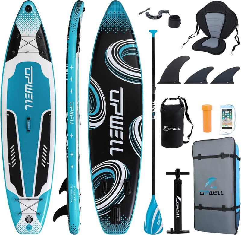 Photo 1 of UPWELL 11'6"/11'2"/11'/10'6" Inflatable Stand Up Paddle Board with SUP Accessories, Non-Slip Comfort Deck for Youth & Adults