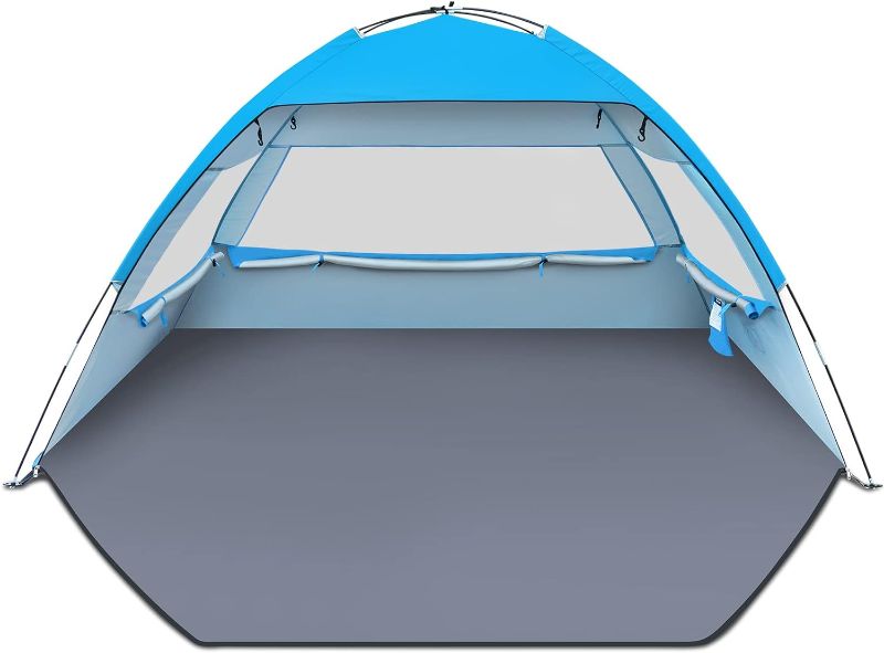 Photo 1 of Gorich Beach Tent, Beach Shade Tent for 3/4-5/6-7/8-10 Person with UPF 50+ UV Protection, Portable Beach Tent Sun Shelter Canopy, Lightweight & Easy Setup Cabana Beach Tent

