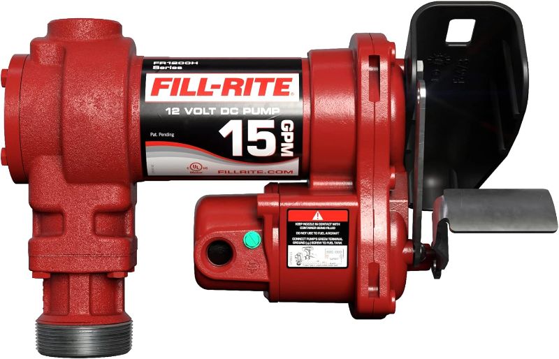 Photo 1 of Fill-Rite FR1204H 12 V 15 GPM Fuel Transfer Pump (Pump Only Model) | Gasoline, Diesel, Kerosene, Ethanol Blends, Methanol Blends, & Biodiesel
