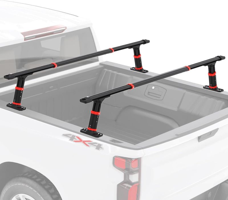 Photo 1 of Truck Bed Rack, Aluminum Bed Rack for Pick Up Truck with 800lbs Capacity, Adjustable Universal Truck Ladder Rack Crossbars Low Profile 2 Bars Set for Kayaks Bike Rack Rooftop Tent
