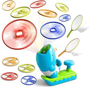 Photo 2 of Bennol Outdoor Game Toys for Kids Ages 3-5 4-8, Flying Disc Launcher Outdoor Outside Toys Gifts Boys Kids, Ideas Outside Outdoor Toys for Kids Toddlers Boys 