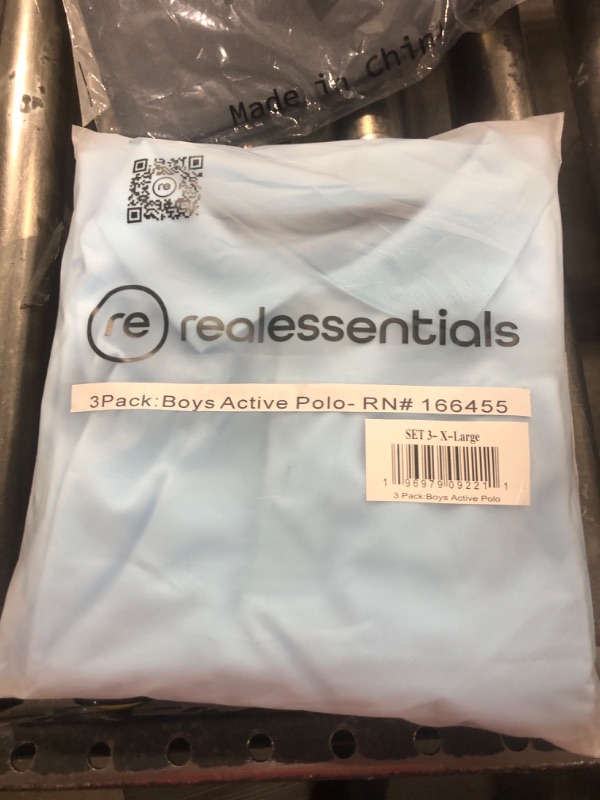 Photo 2 of Real Essentials 3 Pack: Boy's Short Sleeve Polo Shirt - School Uniform Active Performance Golf (Ages 4-16) X-Large Set 3