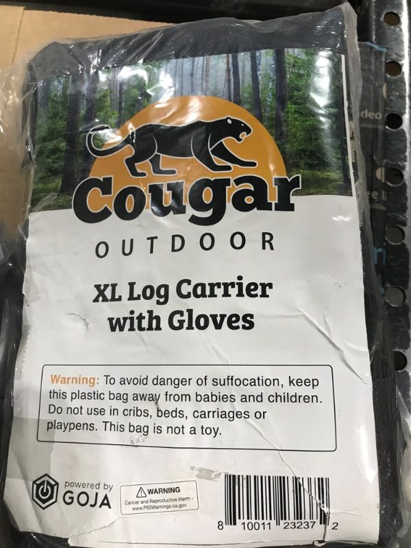 Photo 2 of Firewood Carrier - Log Carrier (Black), Waterproof, Canvas Wood Carrying Bag, Dad Gifts, Fathers Day Gifts from Daughter, Wife, Son, Wood Fire Stove & Fireplace Gift with Gloves XL with Gloves Black