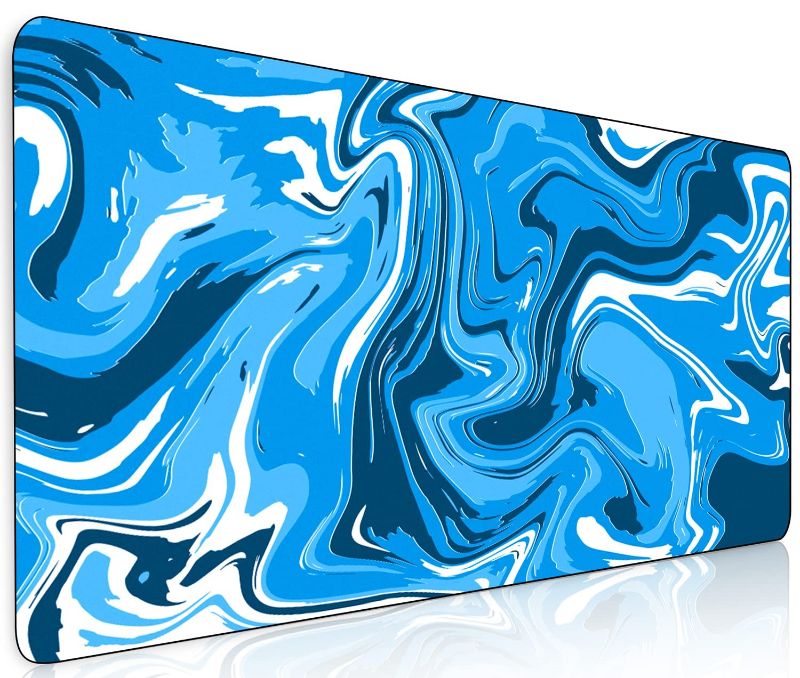 Photo 1 of Marbled Design Fluid Pattern Gaming Mouse Pad, 31.5" L*11.8" W