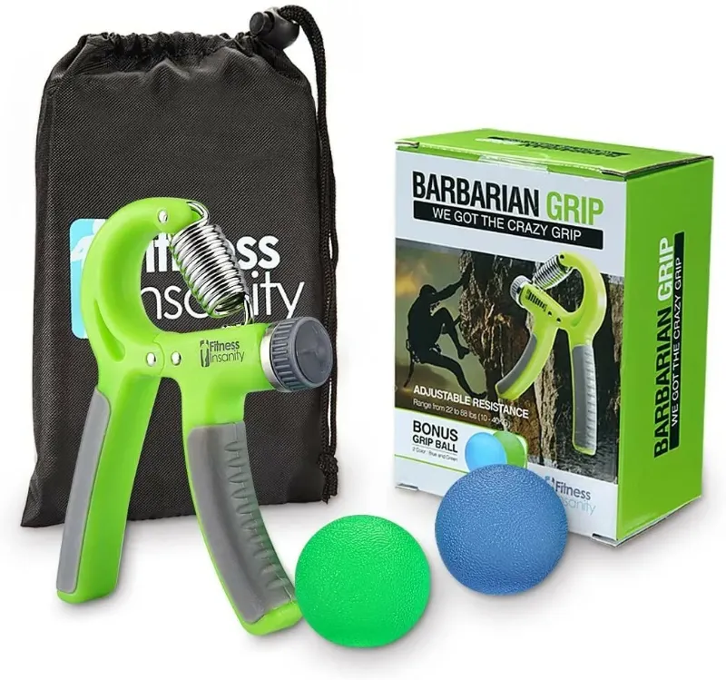 Photo 1 of Barbarian Grip Hand Grip Trainer Kit w/ 2 Therapy Balls/ Pouch 22-88 Lbs
