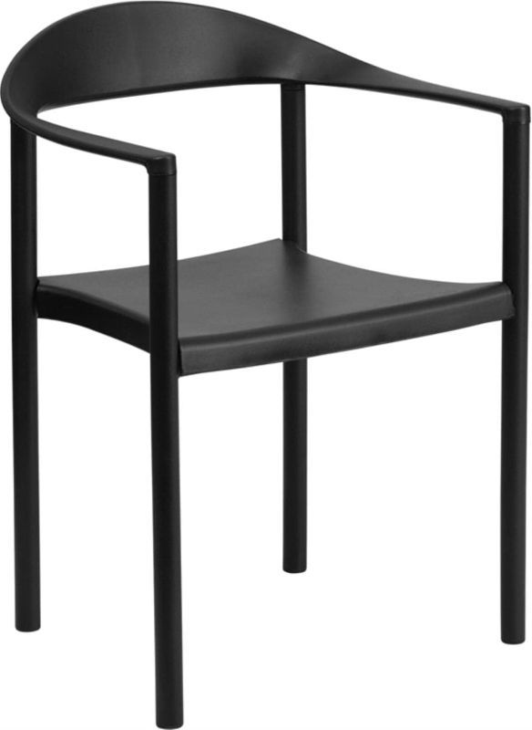Photo 1 of Flash Furniture HERCULES Series 1000 lb. Capacity Black Plastic Cafe Stack Chair
