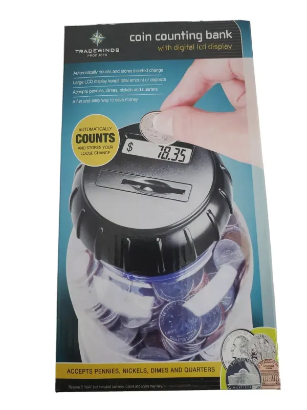 Photo 1 of Coin Counting Jar with Digital Display,automatically counts inserted change.
