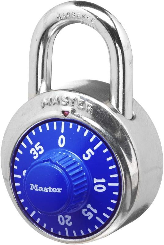 Photo 1 of Combination Lock for Gym Lockers – Master Lock Locker Combination Padlock, Pack, Blue – The Ideal Combo Lock for School/Gym Locker Security
