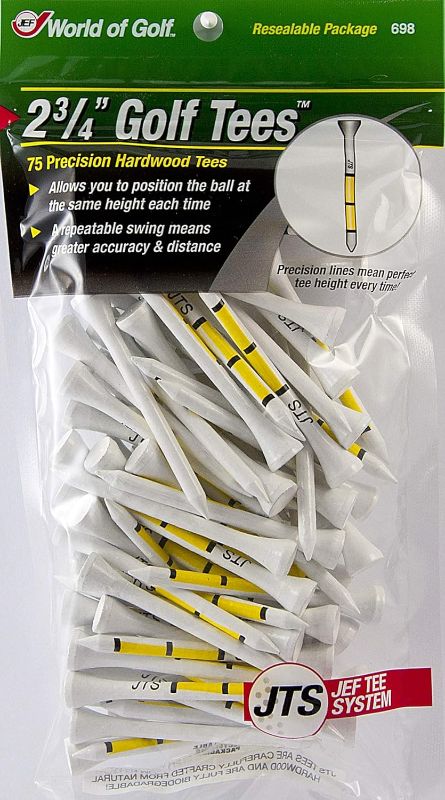 Photo 1 of JEF World of Golf 698 Gifts and Gallery Incorporated Height Control Tees (60-Pack, White, 2 3/4-Inch)
