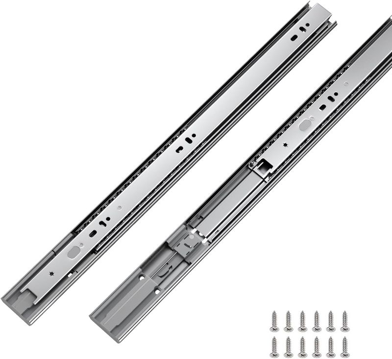 Photo 1 of LONTAN 1 Pairs Soft Close Drawer Slides 20 Inch Full Extension and Ball Bearing Cabinet Drawer Slides -SL4502S3-20 Heavy Duty Dresser Drawer Slides 100lb Capacity--- 5 pack
