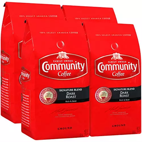 Photo 1 of Community Coffee Signature Blend Dark Roast, Ground, 32 Ounces 4 Pack--- best by 7-02-2024
