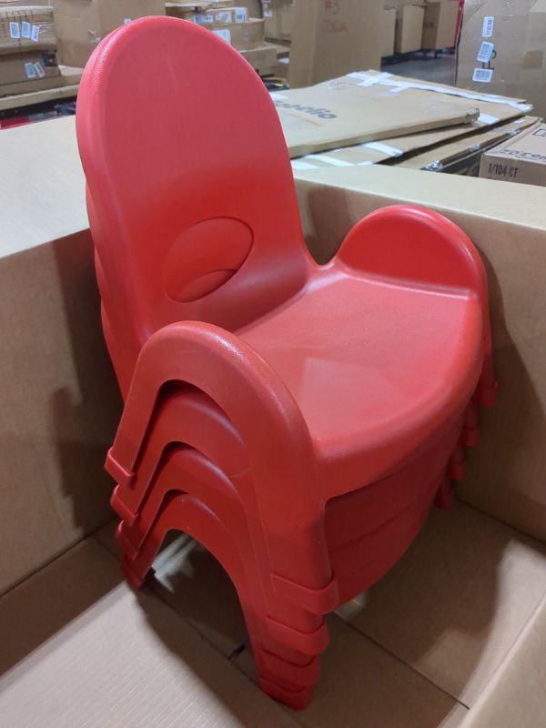 Photo 1 of RED TODDLER CHAIRS, 4 PACK 