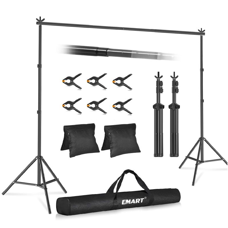 Photo 1 of Emart Backdrop Stand 10x10ft Photo Studio Adjustable Background Stand Support Kit 