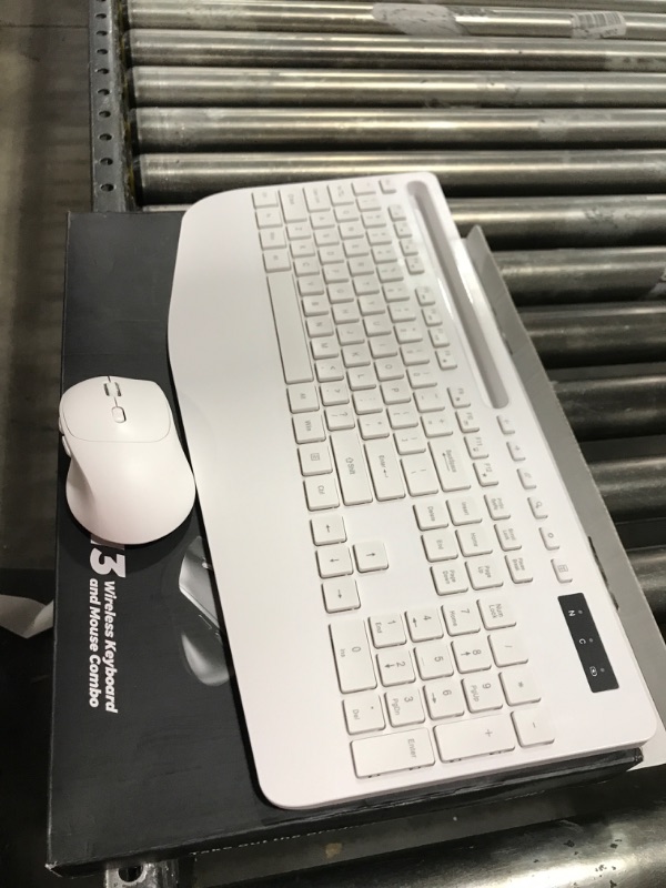 Photo 2 of Wireless Keyboard and Mouse Combo - Full-Sized Ergonomic Keyboard with Wrist Rest