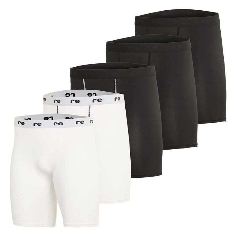 Photo 1 of Real Essentials 5 Pack: Mens Compression Shorts - Quick Dry Performance Active Underwear, 4XLSet