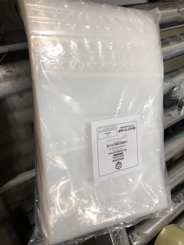 Photo 2 of Spartan Industrial - 9” X 12” (100 Count) 4 Mil Thick Clear Reclosable Zip Plastic Poly Bags with Resealable Lock Seal Zipper - Heavy Duty and Durable 9" X 12"