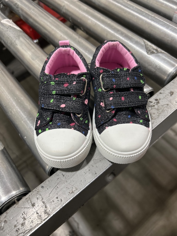 Photo 1 of K KomForme Sneakers for Boys and Girls,Toddler Kids Soft Walking Shoes 5 Toddler Black Glitter Polka Dot