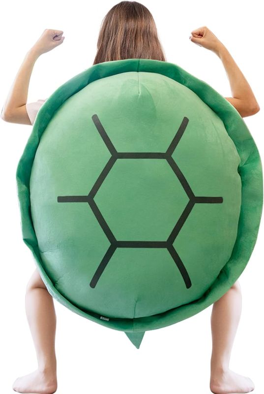 Photo 1 of 40 Inch Wearable Turtle Shell Pillows Tortoise Shell Stuffed Animal Turtle Plush Cushion Toy Dress Up Gifts for Adult
