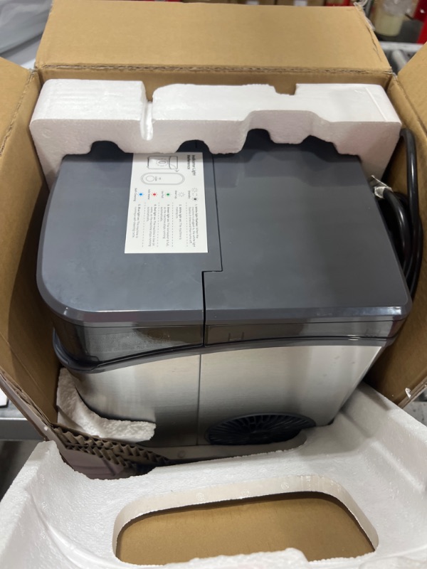 Photo 1 of Silonn Nugget Ice Maker Countertop, Pebble Ice Maker with Soft Chewable Ice, One-Click Operation Ice Machine with Self-Cleaning, 33lbs/24H for Home,Kitchen,Office Stainless steel 33lb