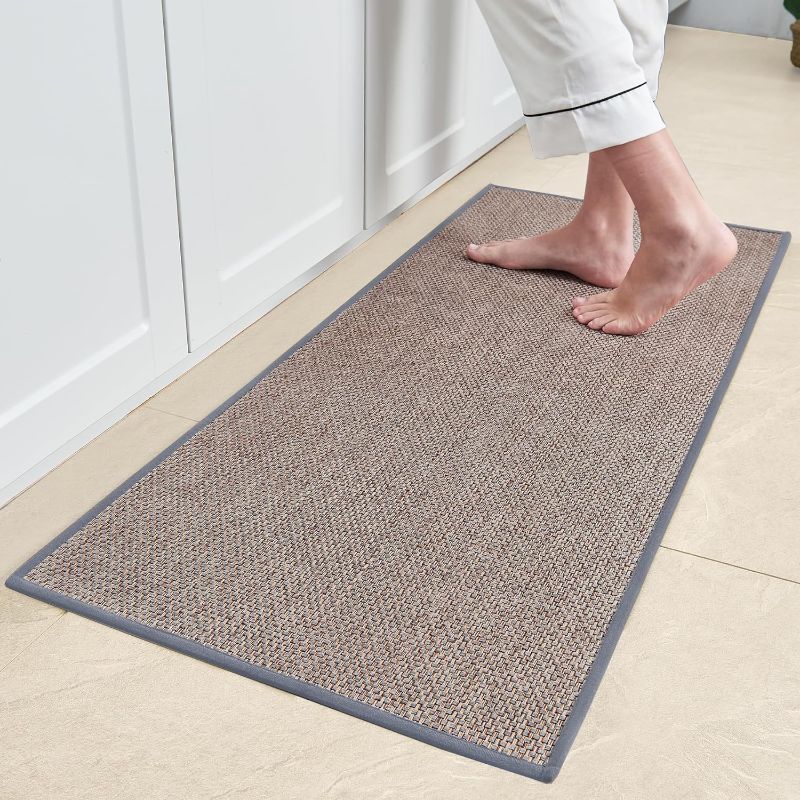 Photo 1 of Andency Kitchen Rugs and Mats, Washable Non Slip Runner Rugs for Kitchen Floor, Absorbent Kitchen Mat, Front of Sink, Standing Mats for Entryway, Hallway, Laundry, 20"x32", Grey
